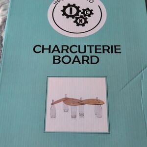 Nike Wooden Charcuterie Board with Glass Supports